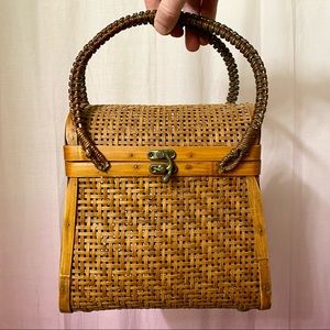 Vintage Wicker Tiki Purse - image 1